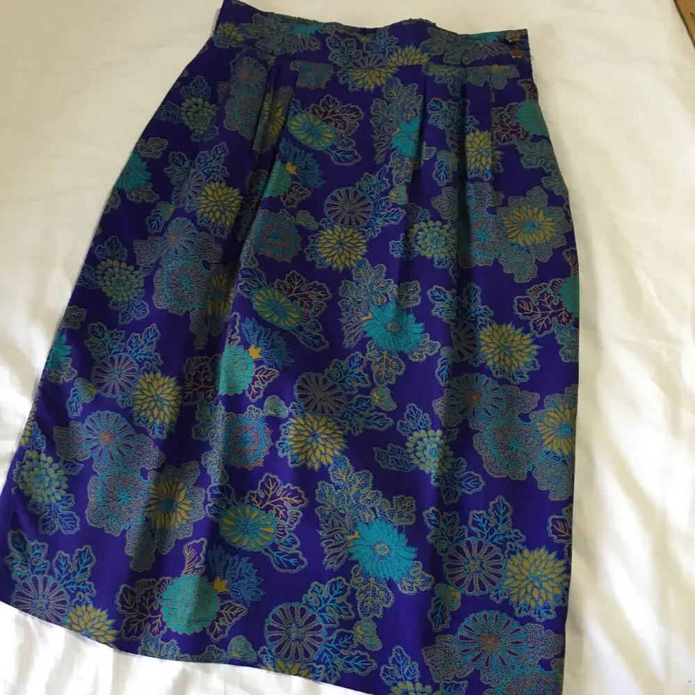 VTG Norton McNaughton 8 Skirt Pleated Pockets Floral Cottagecore Pockets